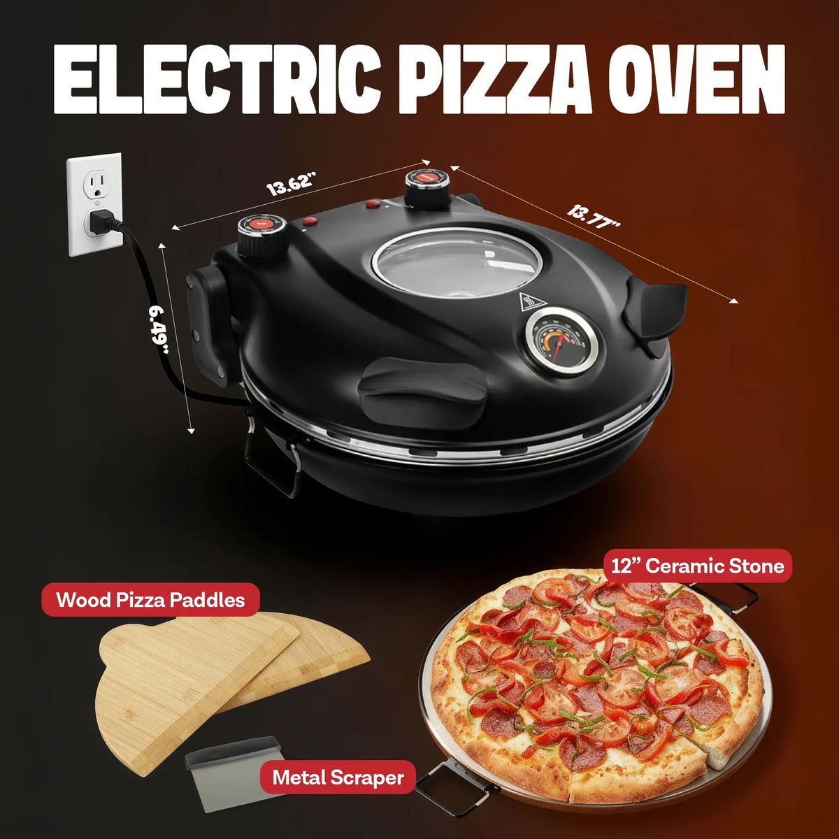 Piezano Countertop Stone-Baked Pizza Oven🍕