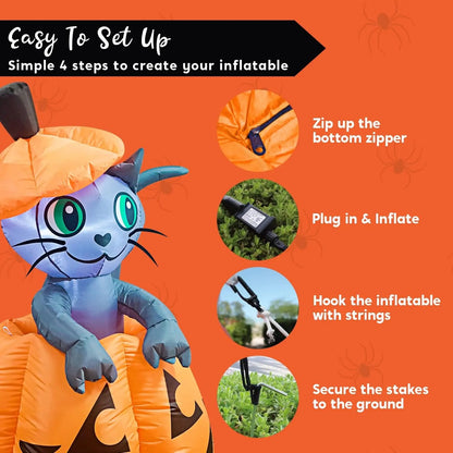 🎃Halloween inflatable decorations, outdoor yard inflatable pumpkin lights