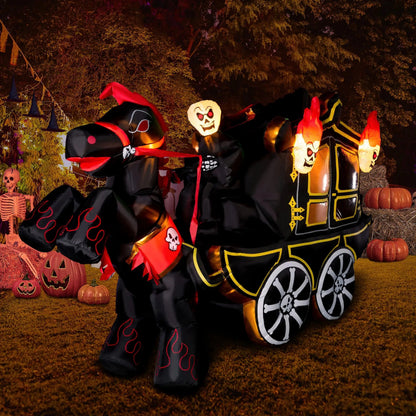 🎃Halloween inflatable decorations, outdoor yard inflatable pumpkin lights
