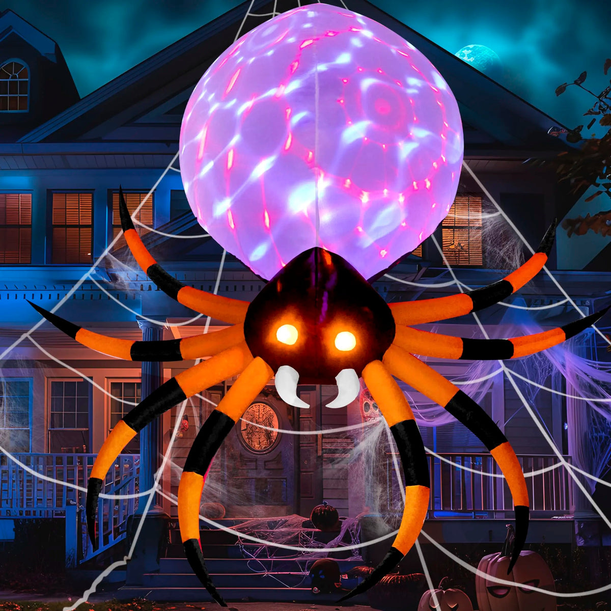 🎃Halloween inflatable decorations, outdoor yard inflatable pumpkin lights