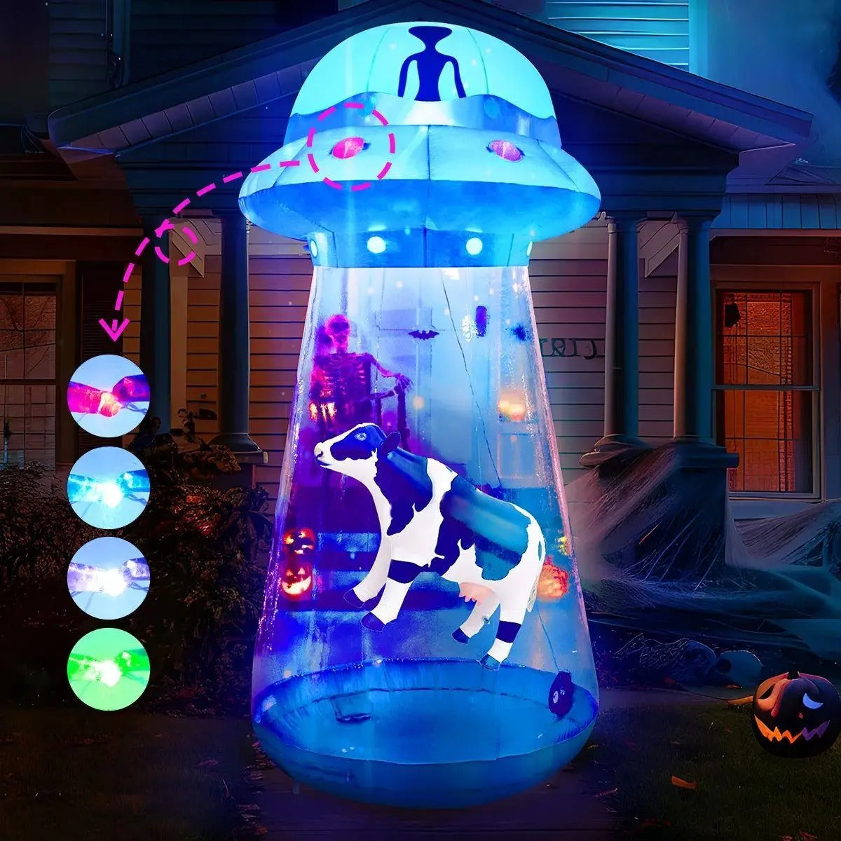 🎃Halloween inflatable decorations, outdoor yard inflatable pumpkin lights