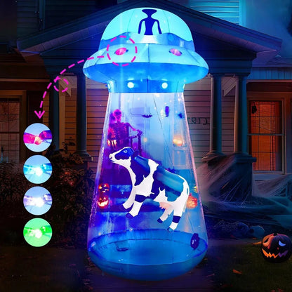 🎃Halloween inflatable decorations, outdoor yard inflatable pumpkin lights