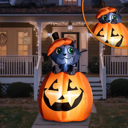 🎃Halloween inflatable decorations, outdoor yard inflatable pumpkin lights
