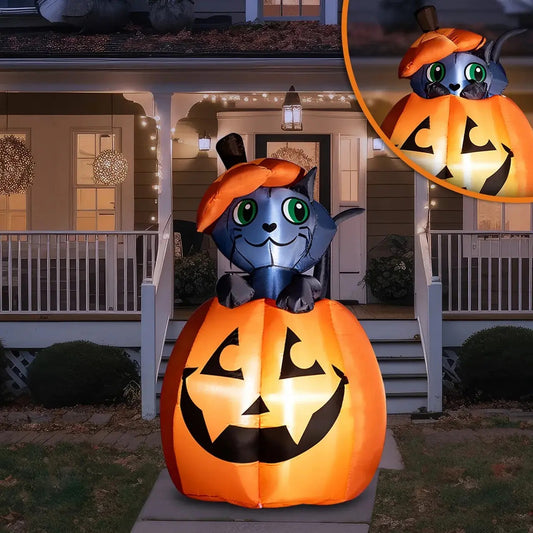 🎃Halloween inflatable decorations, outdoor yard inflatable pumpkin lights