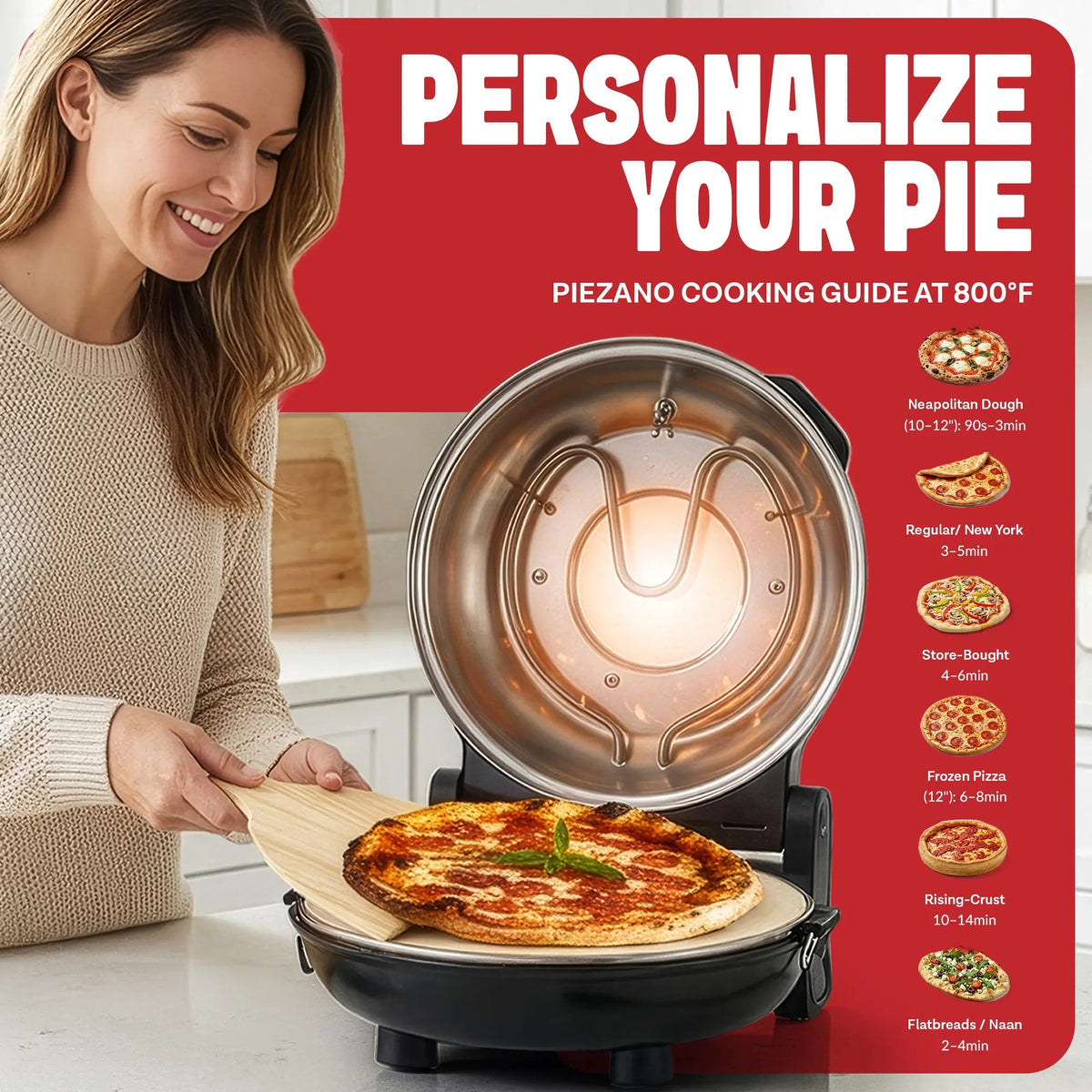 Piezano Countertop Stone-Baked Pizza Oven🍕
