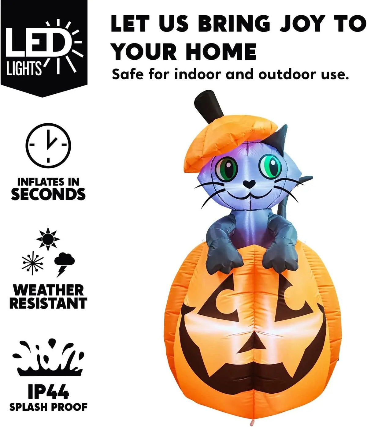 🎃Halloween inflatable decorations, outdoor yard inflatable pumpkin lights