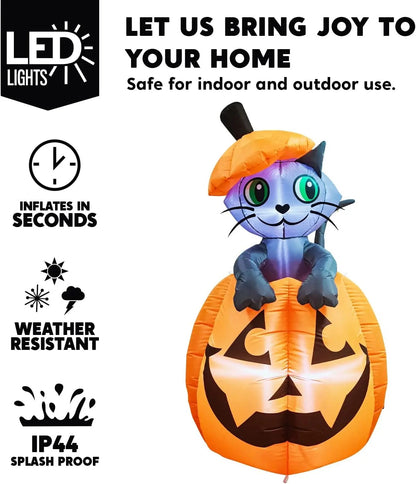 🎃Halloween inflatable decorations, outdoor yard inflatable pumpkin lights
