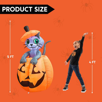 🎃Halloween inflatable decorations, outdoor yard inflatable pumpkin lights